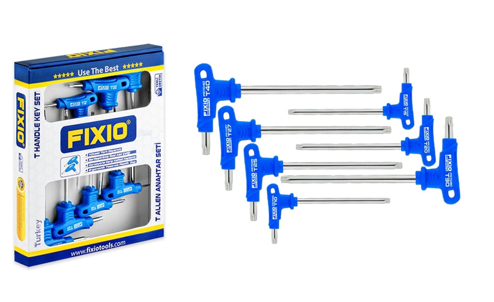 Fixio 7 Parça T Allen Anahtar Torx Takım